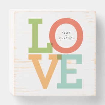 Love Stacked Wooden Box Sign by charmingink at Zazzle