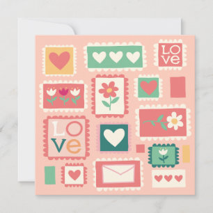 Love Stamps Floral Heart Greeting Card