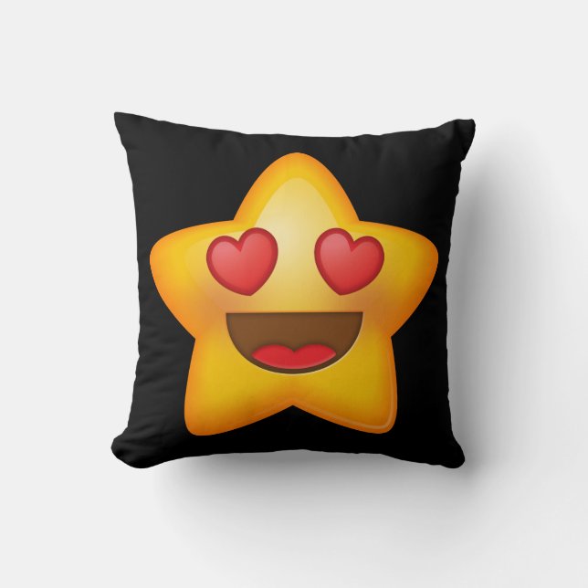 Love Star Emoji Throw Pillow (Front)