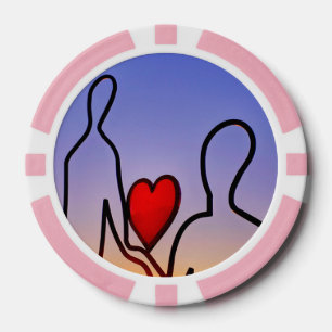 Love statue poker chips