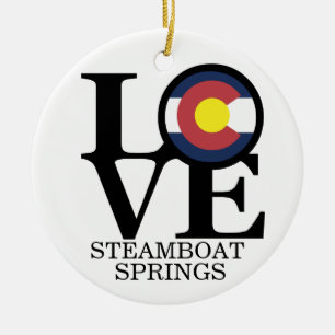 LOVE Steamboat Springs Ceramic Ornament