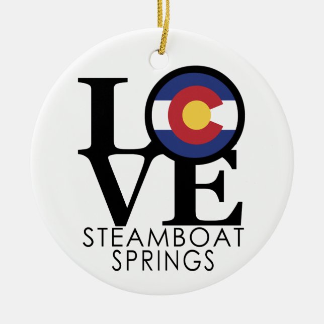 LOVE Steamboat Springs CO Ceramic Ornament (Front)