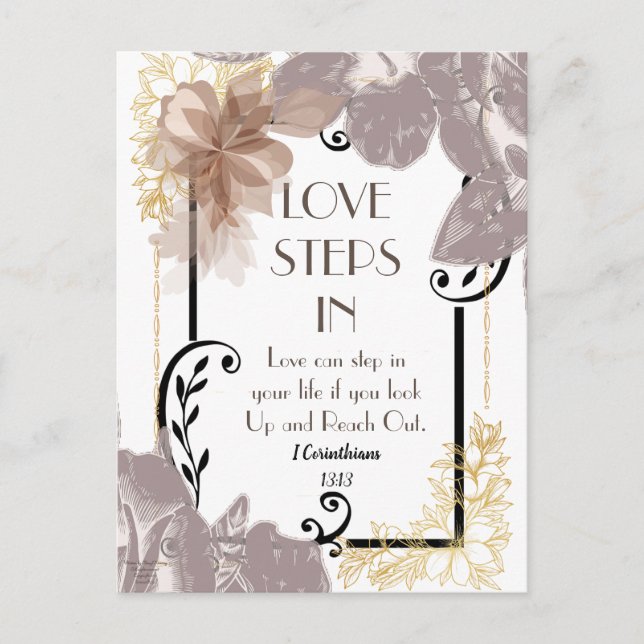 LOVE STEPS IN Art Postcard (Front)