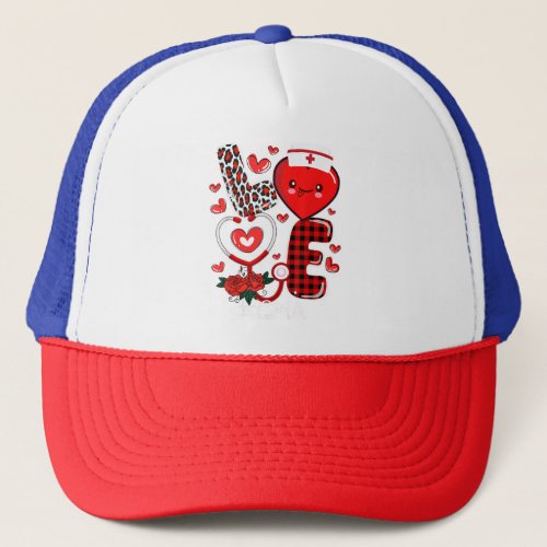LOVE Stethoscope CNA Valentine Day 2023 Women Funn Trucker Hat