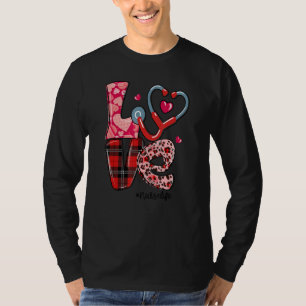 LOVE Stethoscope Nurse Life Valentine Day 2022 T-Shirt