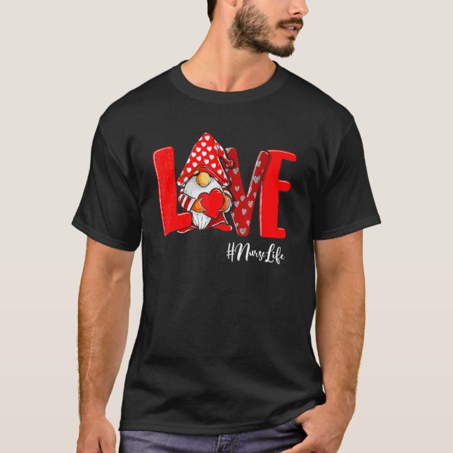 LOVE Stethoscope Nurse Life Valentine Day 2023 Gno T-Shirt (Front)