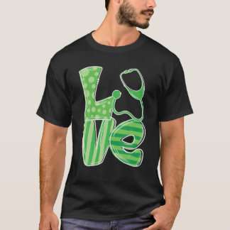 Love Stethoscope Nurse St Patrick's Day T-Shirt