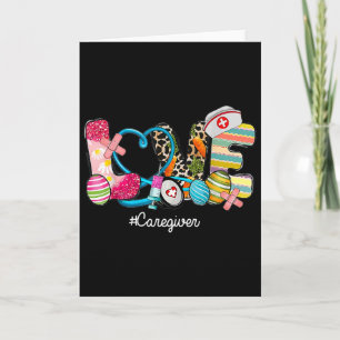Love Stethoscope Scrub Caregiver Nurse Life Easter Card