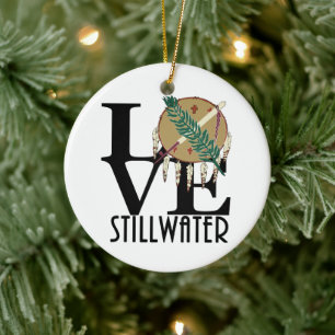 LOVE Stillwater Oklahoma Ceramic Ornament