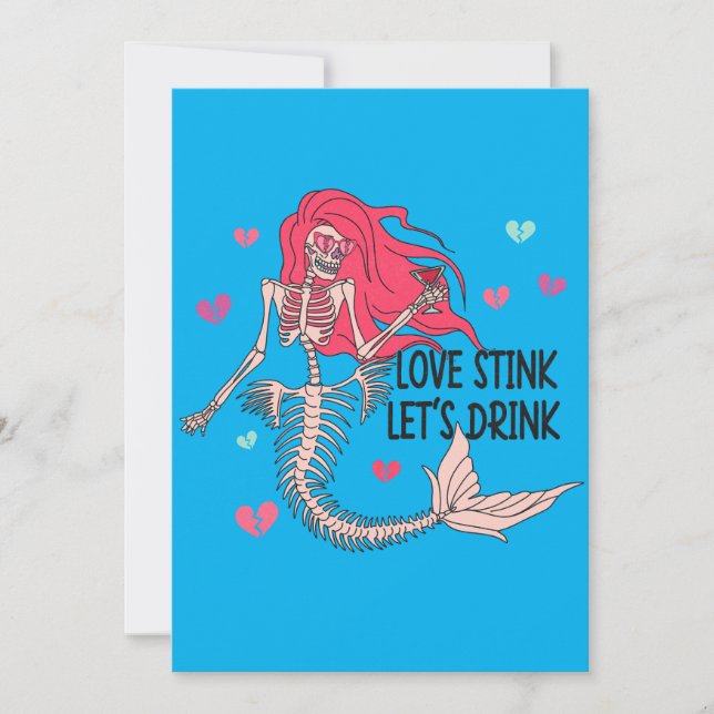 Love Stink Let's Drink Funny Holiday Card (Front)