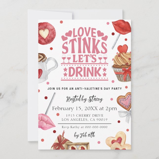 Love Stinks Anti-Valentine's Day Party Invitation (Front)