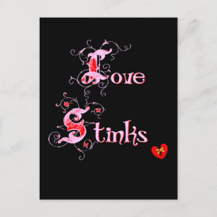 Love Stinks Anti-Valentine's Slogan Postcard
