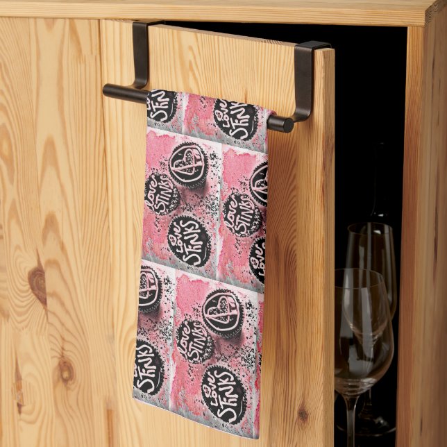 Love Stinks Kitchen Towel (Thirds Fold)