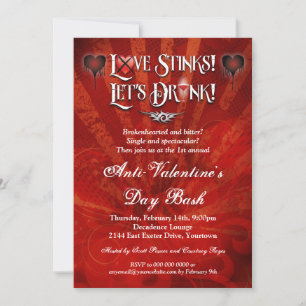 Love Stinks Lets Drink Anti Valentines Day Party Invitation