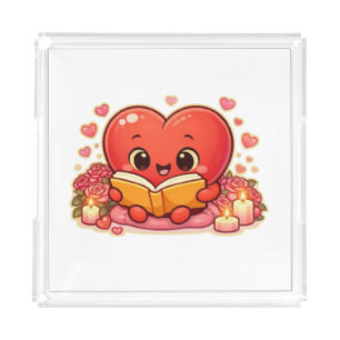 Love Stories Begin Within the Heart Acrylic Tray