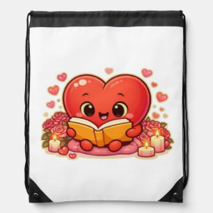 Love Stories Begin Within the Heart Drawstring Bag