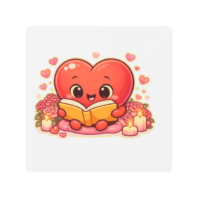 Love Stories Begin Within the Heart Metal Print (Front)