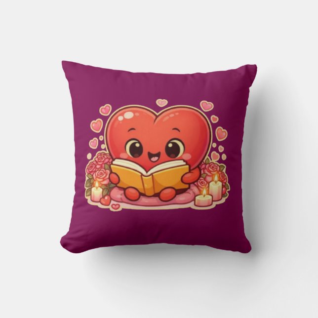 Love Stories Begin Within the Heart Throw Pillow (Front)