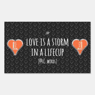 love storm poem rectangular sticker