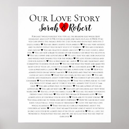 Love story anninversay party poster