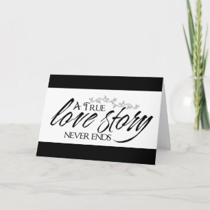 Love Story Black & White Gray Love Quote Card