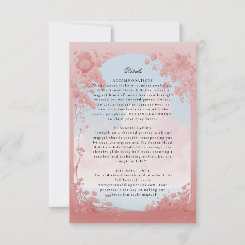 Love story book cover wedding details card