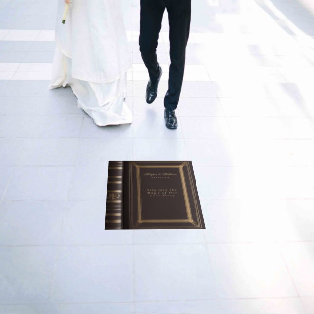 Love story book cover wedding floor decals (Wedding)
