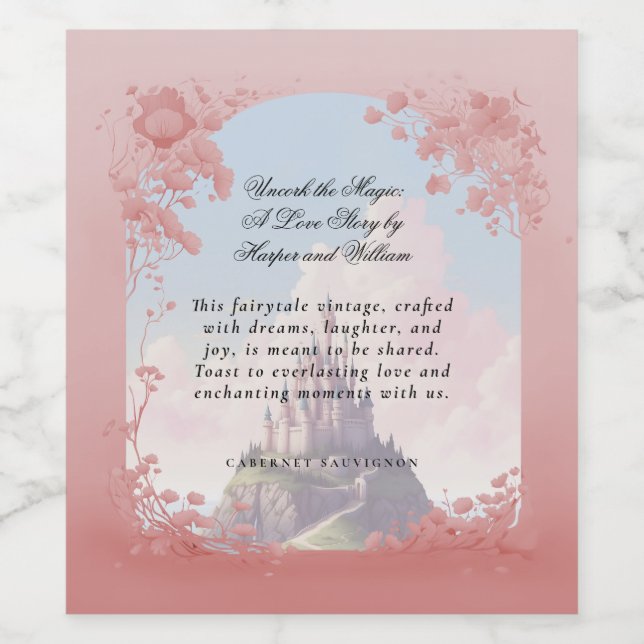 Love story book cover wine label (Single Label)