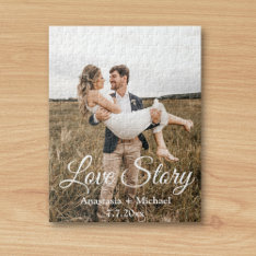 Love Story,classic Calligraphy,wedding Photo Jigsaw Puzzle at Zazzle