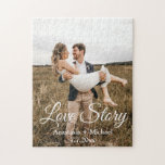 love story,classic calligraphy,wedding photo jigsaw puzzle<br><div class="desc">love story , classic script,  country wedding photo , custom</div>
