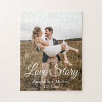 love story,classic calligraphy,wedding photo jigsaw puzzle
