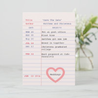 Love Story Due Date Library Card Save The Date