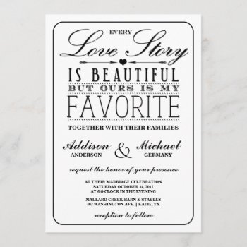 Love Story Editable Color Wedding Invitation by ModernMatrimony at Zazzle