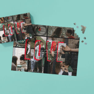 Love Story Photo Collage Puzzle   Personalized