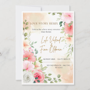 Love Story Remix Wedding Digital Invite