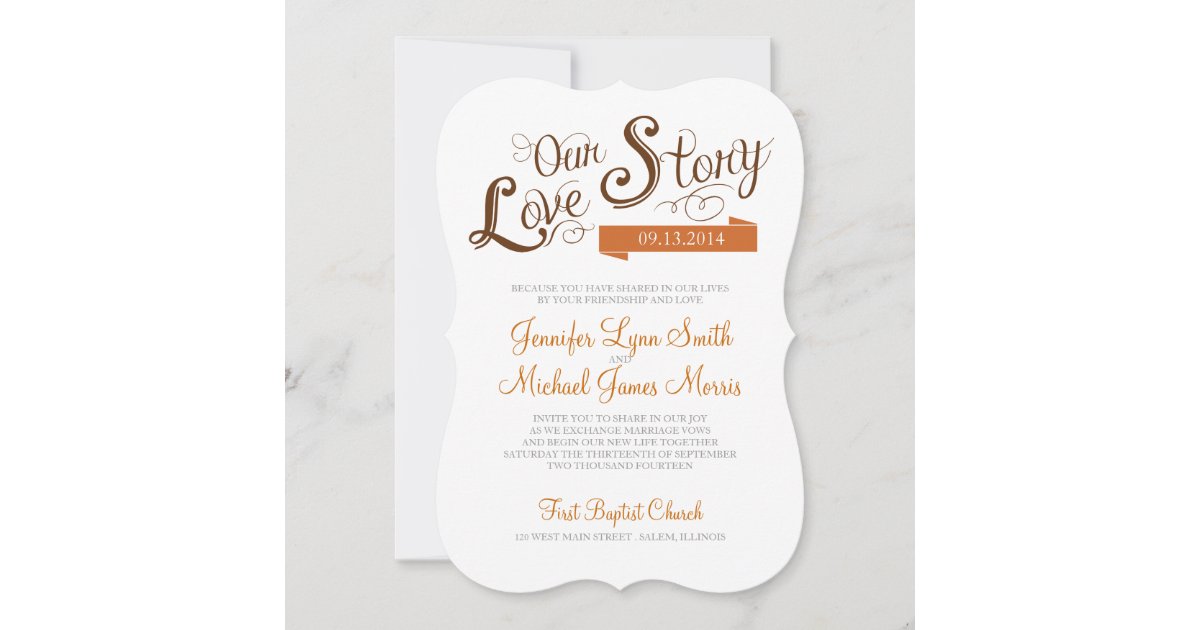Love Story Wedding Invitation | Zazzle