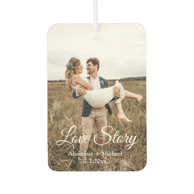love story ,wedding photo anniversary  air freshener (Front)