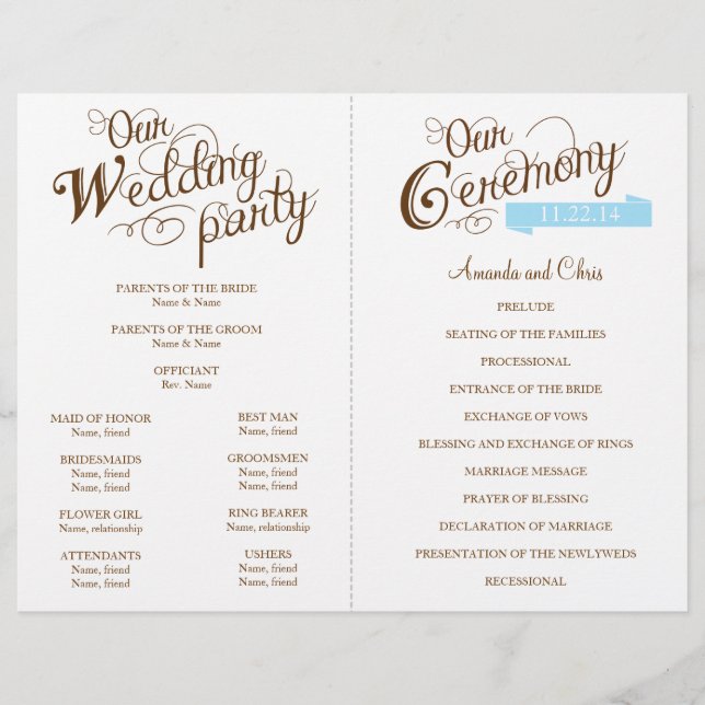 Love Story Wedding Program Flyer (Front)