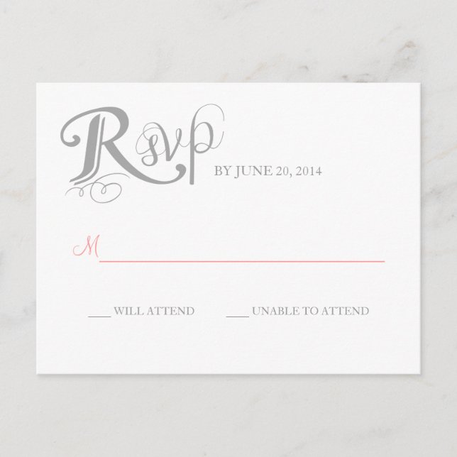 Love Story Wedding Reply Postcard (Front)