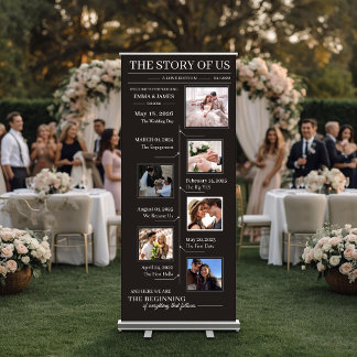 Love Story Wedding Timeline Photo Welcome Retractable Banner