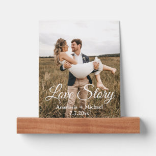 love story  white calligraphy,wedding photo  picture ledge