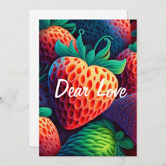 Love strawberry card for lovers (Front/Back)