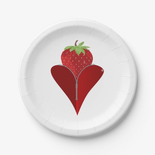 Love Strawberry Paper Plates