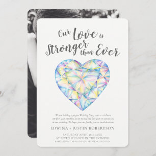 love strong diamond watercolor after wedding party invitation
