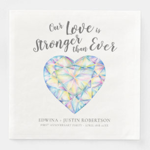 Love strong diamond watercolor after wedding party paper dinner napkins
