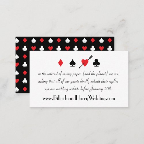 Love Struck Casino Wedding Online RSVP Card