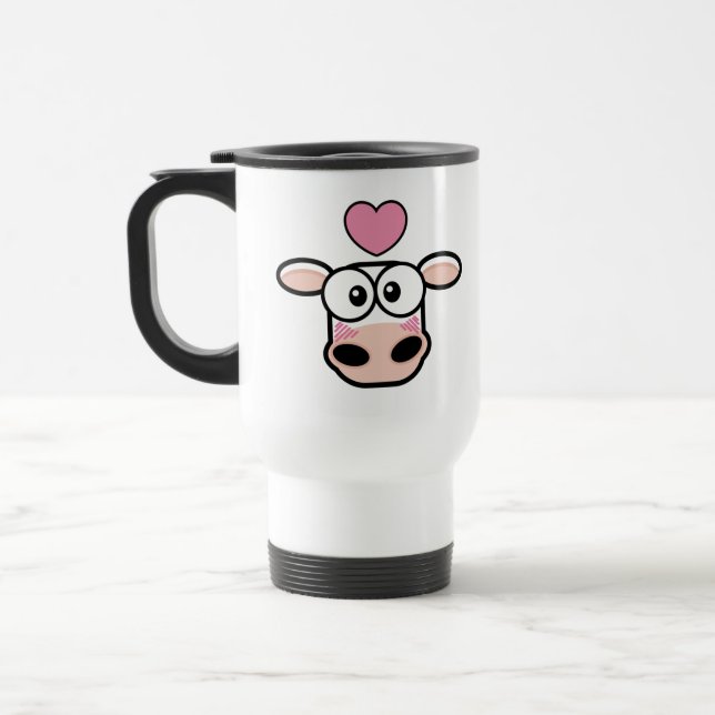 Love Struck Cow Travel Mug (Left)
