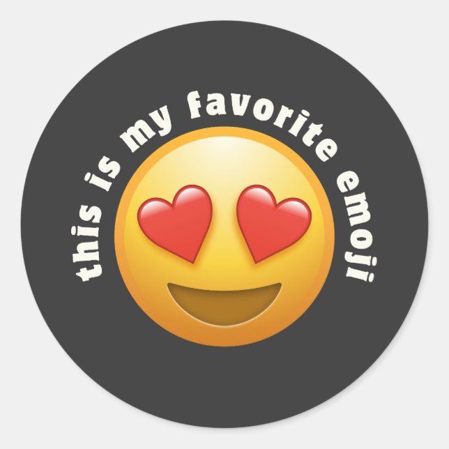 Love- struck emoji classic round sticker (Front)