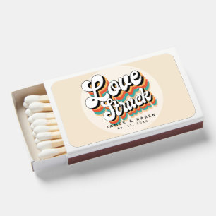 Love Struck Funky Retro 70's Vintage wedding Matchboxes