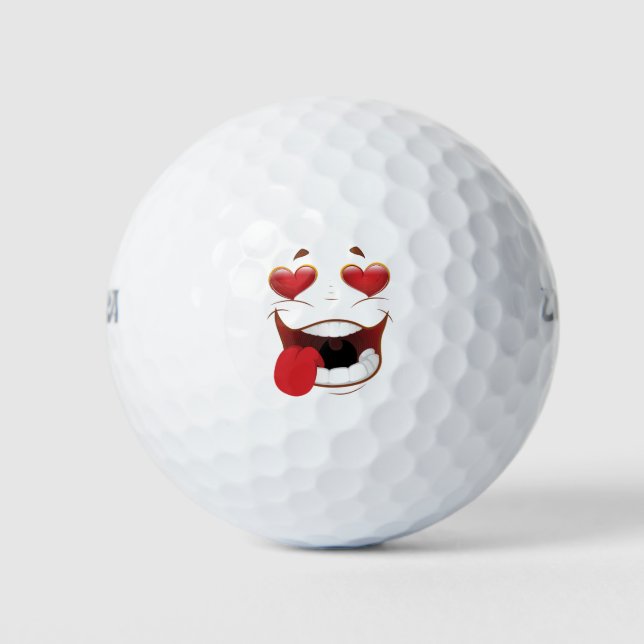 Love Struck Funny Face Golf Balls (Front)